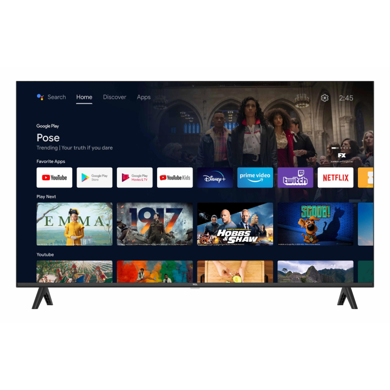 Tv TCL S5K 43'' QLED Full HD SMART Google TV / avec Récepteur intégré