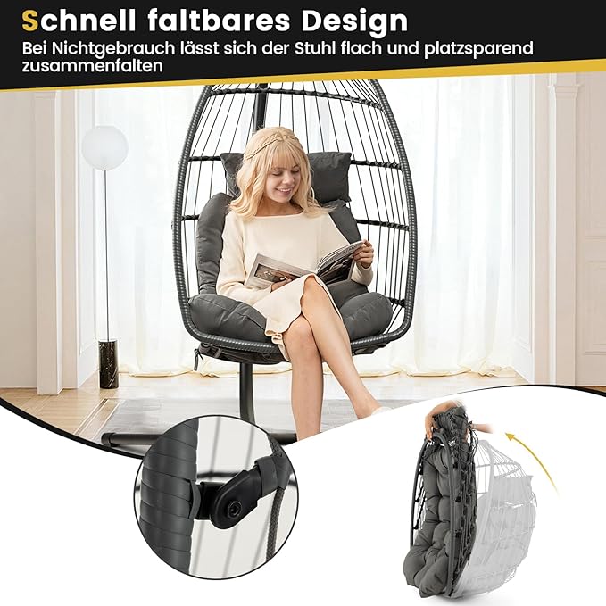 Chaise suspendue Charge maximale 150 kg  pour terrasse, jardin, salon